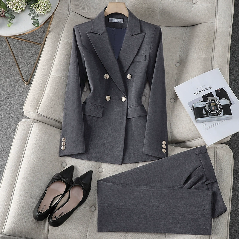 职业西装套装女高级感大码女士面试正装轻职场穿搭西服外套工作服