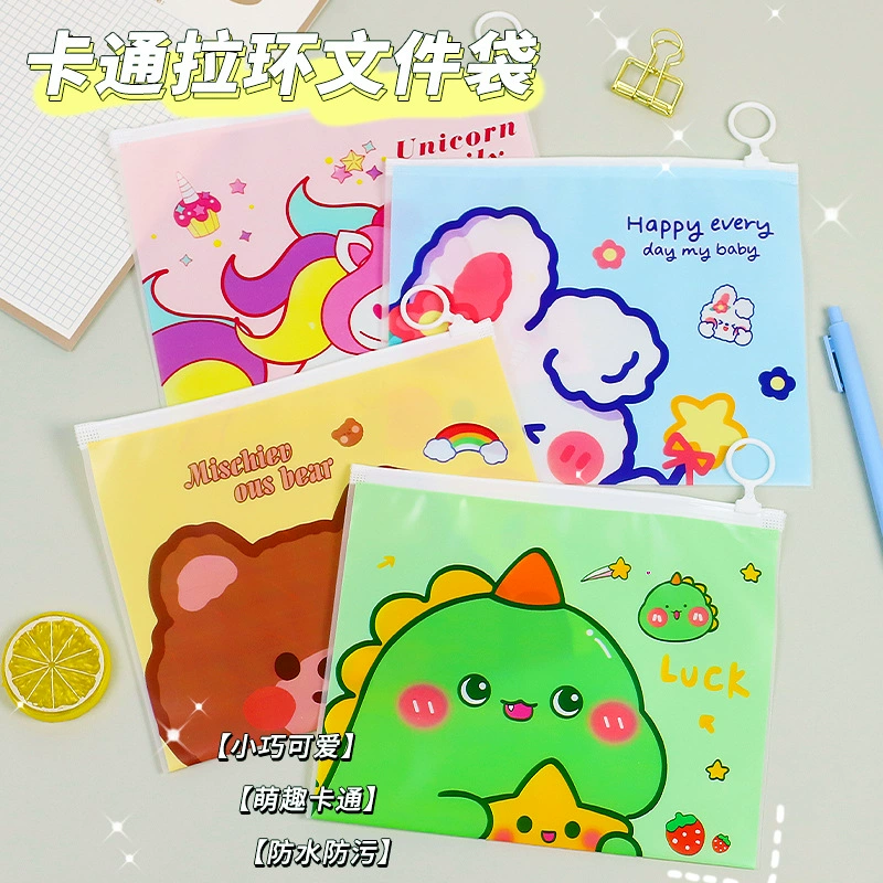 Милая мультяшная сумка для хранения Студенческая девушка сердце прозрачная сумка на шнурке ПВХ Водонепроницаемая канцелярская сумка для карандашей A4 сумка для файлов