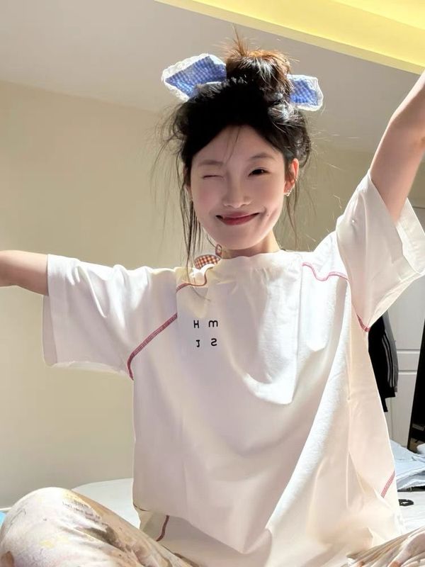 アメリカのレトロな黒いハソ線の半袖の男女のタイプの夏の涼しさの速乾性のtシャツの潮のブランドのスポーツのカップルの半袖|undefined