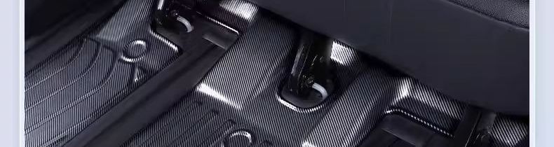 Toyota Sienna interior SI floor mats with fiber texture, 21-piece set, NATPE Via floor mats, EN carbon fiber, all-black model
