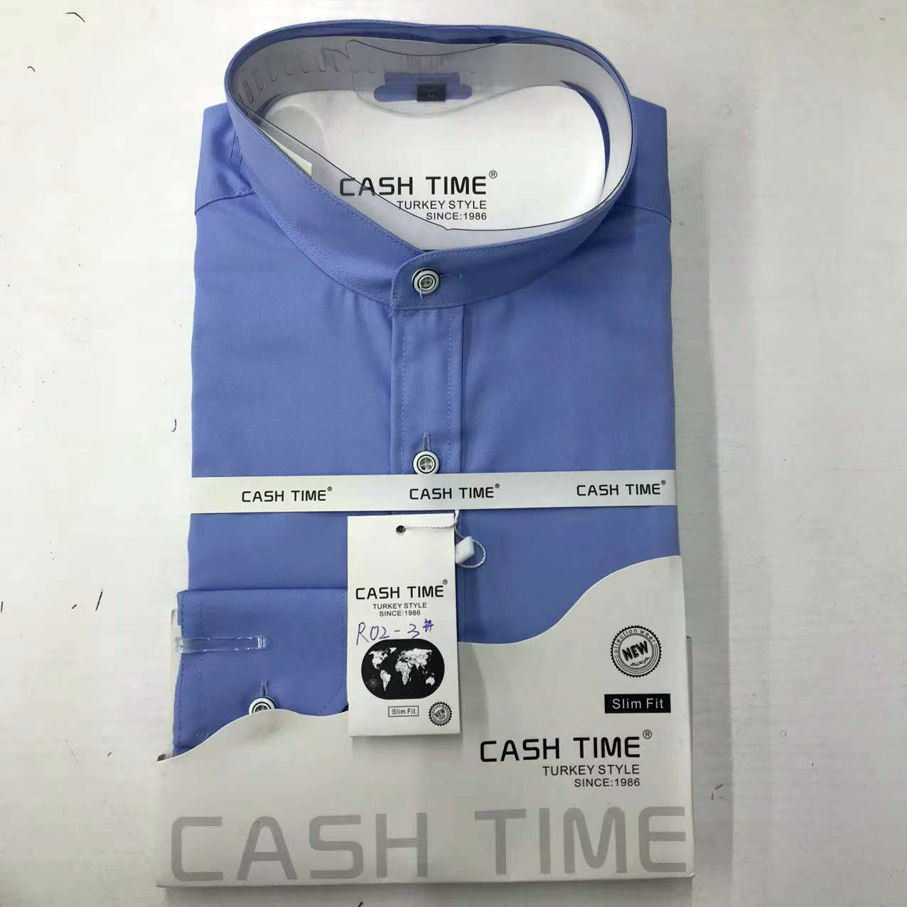 Men's Slim Fit Long Sleeve Casual Shirt Stand Up Collar Red Plaid Cotton Fashion Elegant Youth_viptrois.com