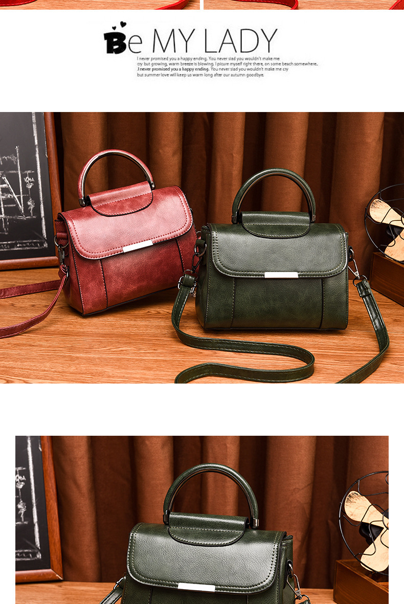 Pu Leather Material Solid Color Pattern All Seasons Season Women's Medium Pu Leather Solid Color Basic Vintage Style Square Flip Cover Crossbody Bag