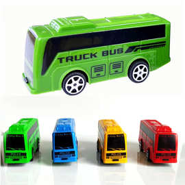大批量直供玩具巴士仿真汽车模型大巴滑行车军士车多颜色散装混装