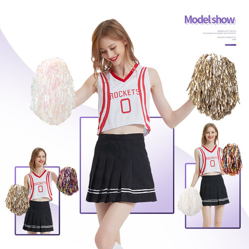 Cheerleading bouquet, laser cheerleading bouquet, cheerleading team hand flower competition, hand holding flower cheerleading team colorful flower ball cross-border