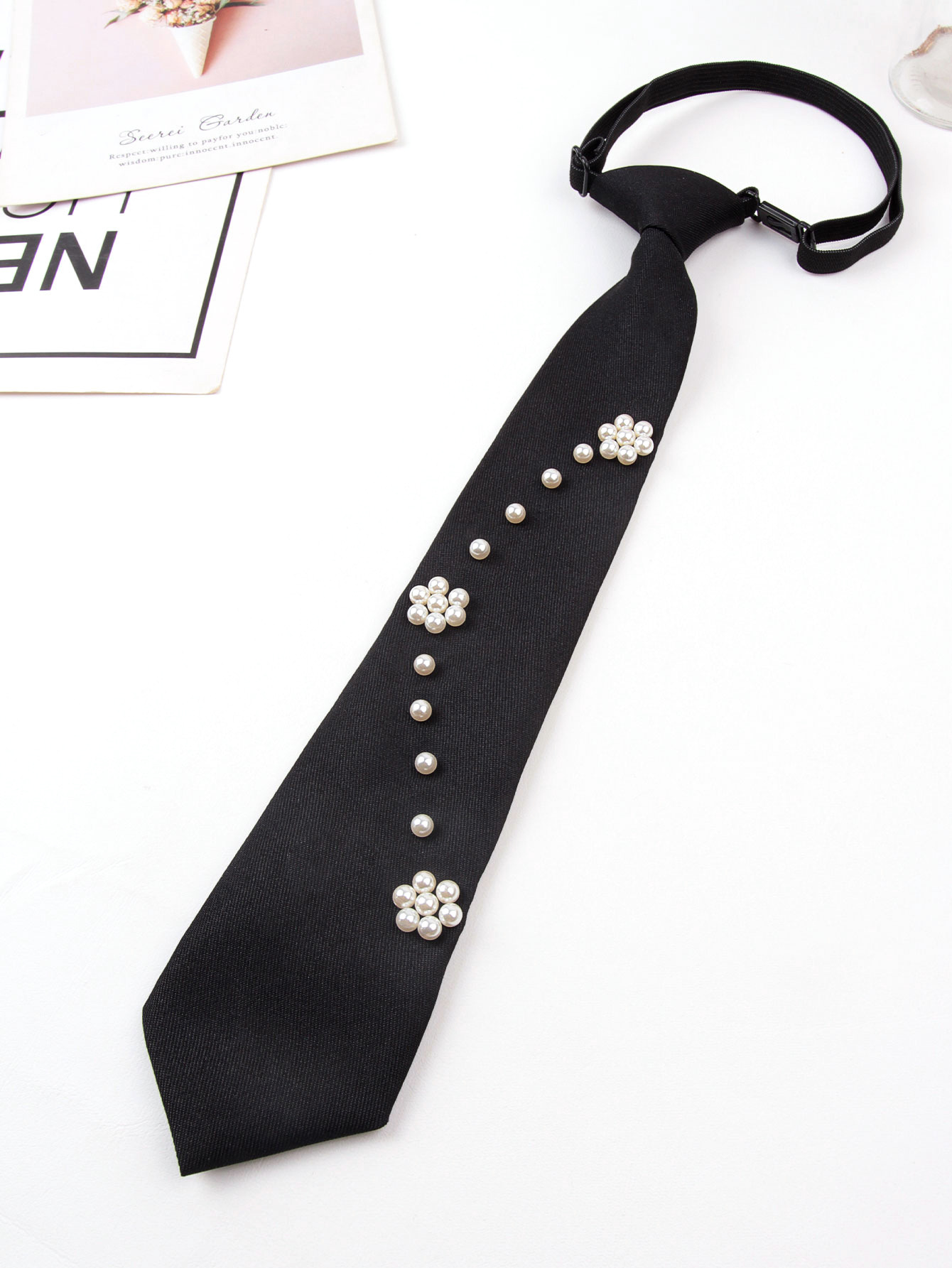 クロスボーダーの軽い豪華な黒いドリルのネクタイは怠け者のネクタイを調節できます。