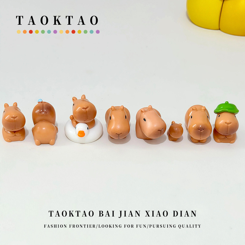 Miniature Landscape Cute Capybara Figurines DIY Garden Decoration Hanging Accessories Small Ornaments