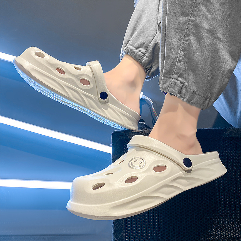 Moda de verano para parejas zapatos de agujero transfronterizos EVA de alta elasticidad, zapatillas de playa para dos exteriores