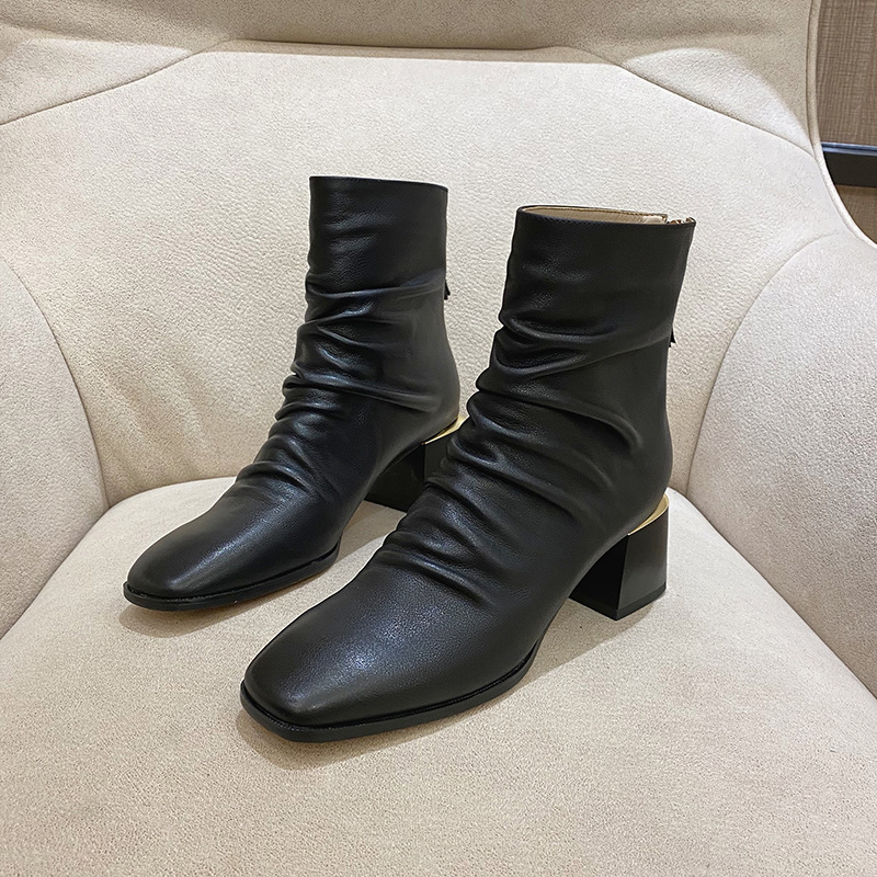 Chiko Mareena Square Toe Block Heels Boots