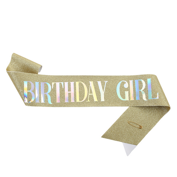 Cross-border birthday party glitter shoulder strap etiquette belt…