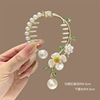 Advanced hairgrip with tassels, ponytail, crab pin, hair accessory, high-quality style, orchid