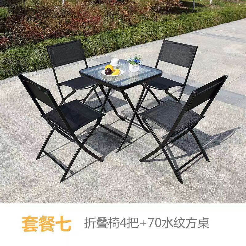 [Silla de tijera] Mesas y sillas plegables para exteriores, puestos portátiles al aire libre, mesas y sillas para el patio del hogar simples de ocio