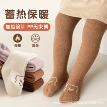 2025跨境秋冬婴童连脚裤宝宝加绒加厚保暖儿童连裤打底袜厂家批发