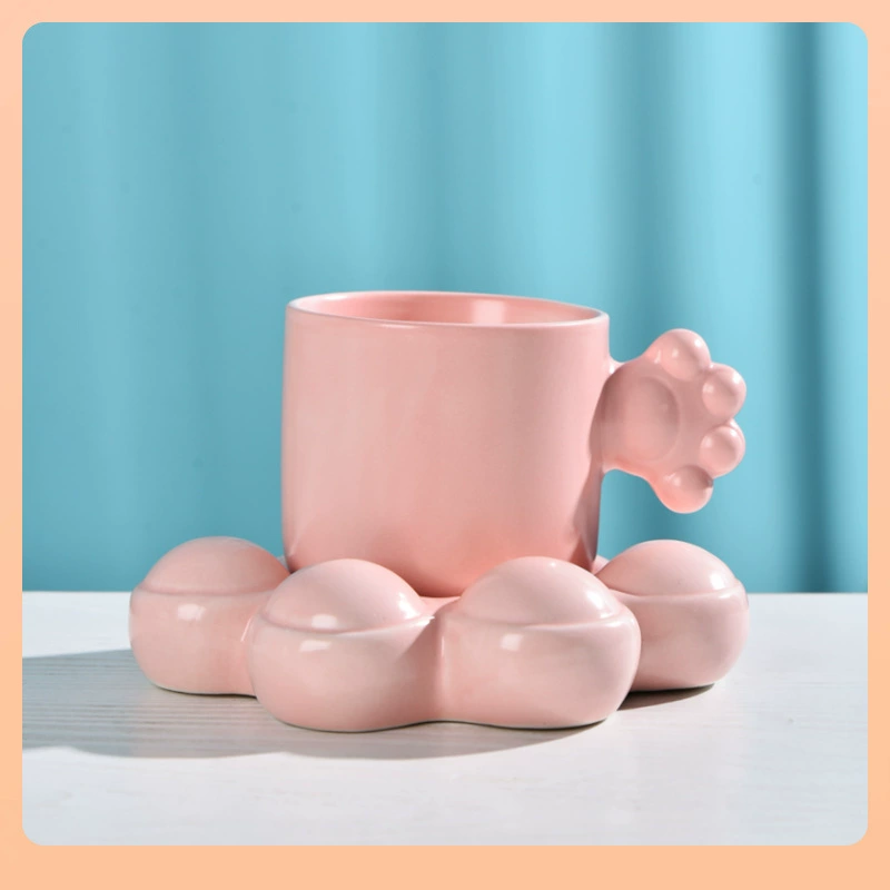 Керамическая кружка Wind Fat Big Handle Cup Ins Breakfast Coffee Cup Klein Blue Cute Fat Ceramic