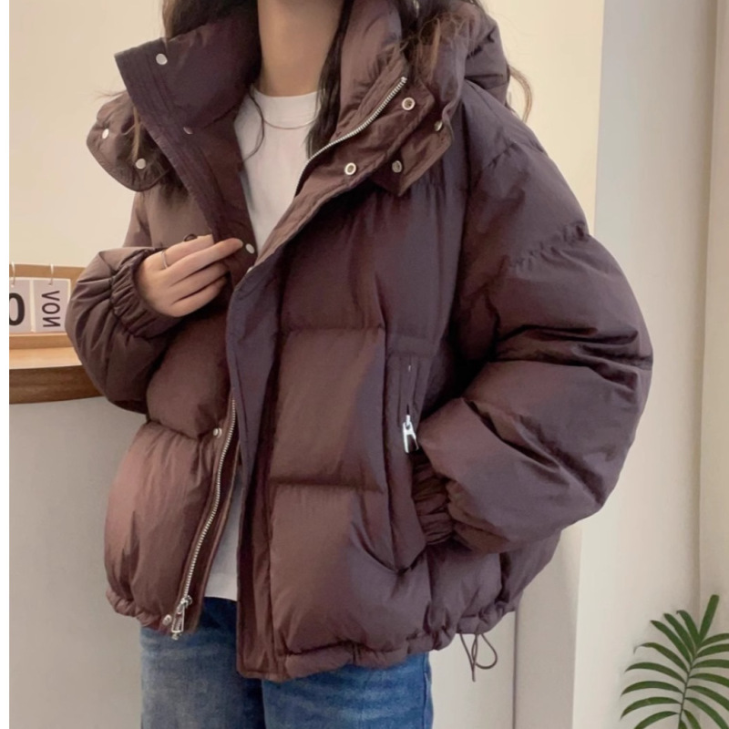 棉服女短款2025新款韩版宽松大码棉衣时尚连帽百搭薄款爆款棉袄潮|undefined