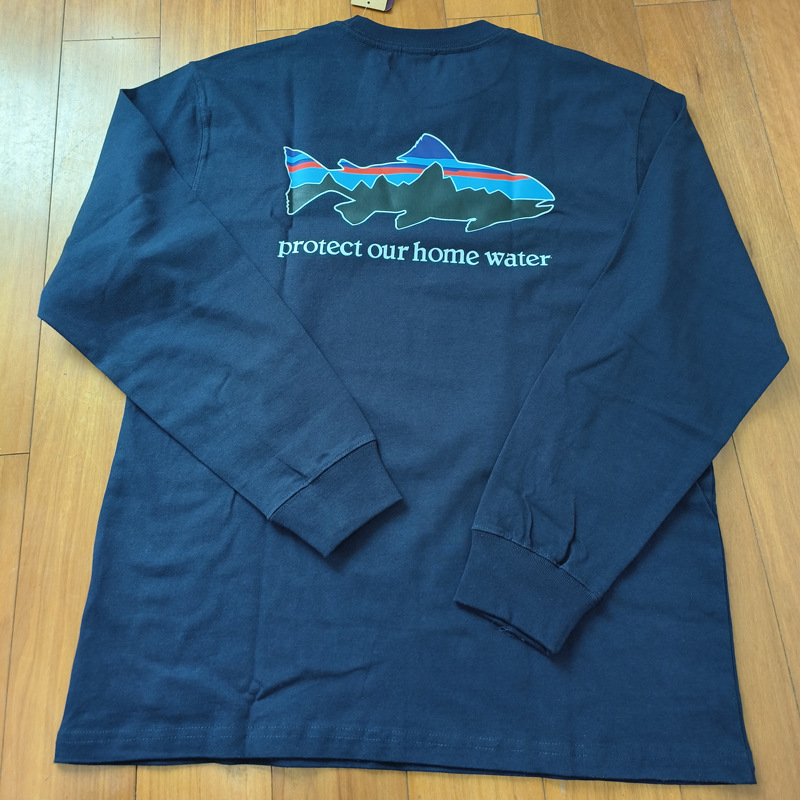 Logotipo de comercio exterior Classic Outdoor Mountain Series Camiseta de manga larga del mismo estilo para hombres y mujeres