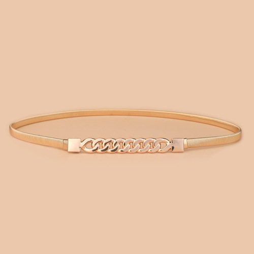 Metal elastic spring waist chain with rhinestones, fashion clothing accessories single circle waist chain, elastic sweater waist chain, thin style