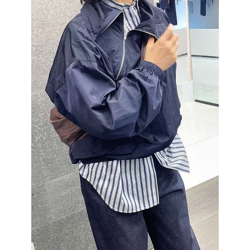 New Arrivals in Stock: Ms Early Spring New Ultra-Light Functional Jacket, Long-Sleeve Sweatshirt for Women, Diagonal Zipper, Irregular Collar Top