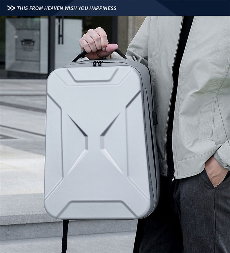 A new cross-border hard-shell business backpack with large capacity and multiple functions, a 17-inch computer bag for commuting and business trips, and a high-end feel on both shoulders undefined