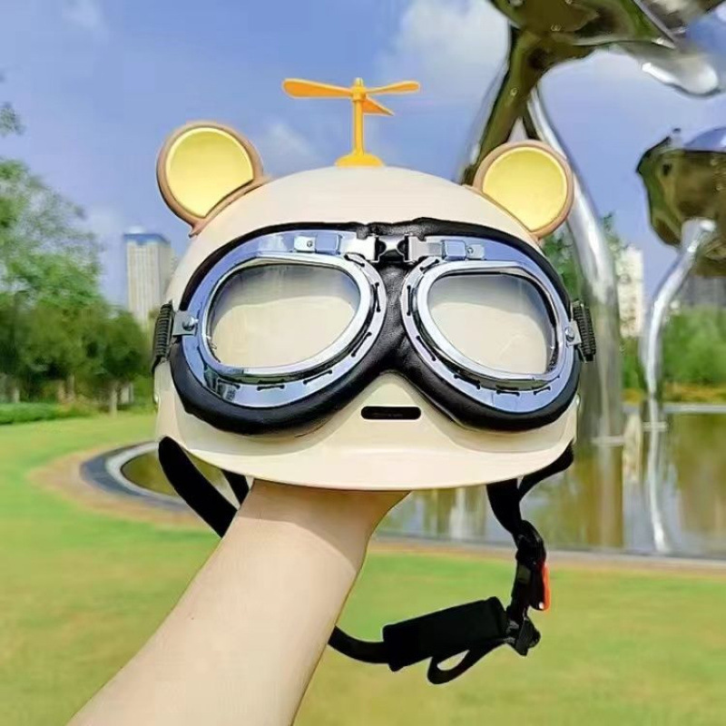 베이지 - 곰 귀 - 투명 거울