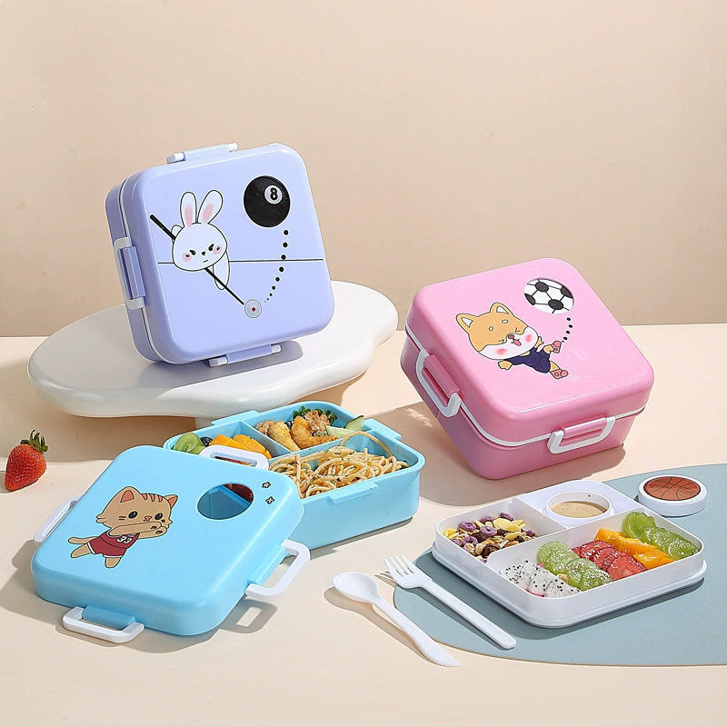 Мультяшный анти-ароматизованный ланч-бокс Студенческая спортивная высокая ценность Микроволновая печь бенто-бокс Детская портативная ланч-бокс