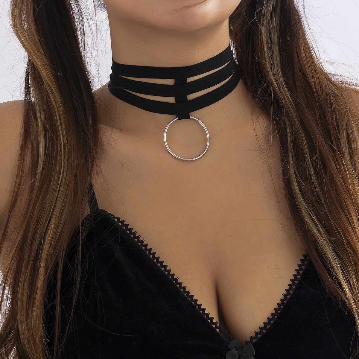 O Ring Gothic Choker Necklace for Women