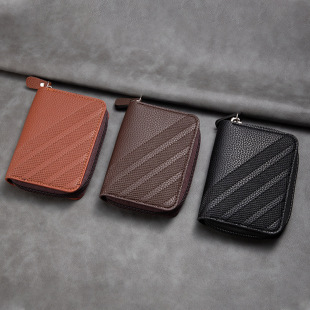 Aliexpress Cross-Border Zipper Coin Purse Men's Large-Capacity Accordion Bag Multi-Card Slot Business Card Holder Card Bag Business Style