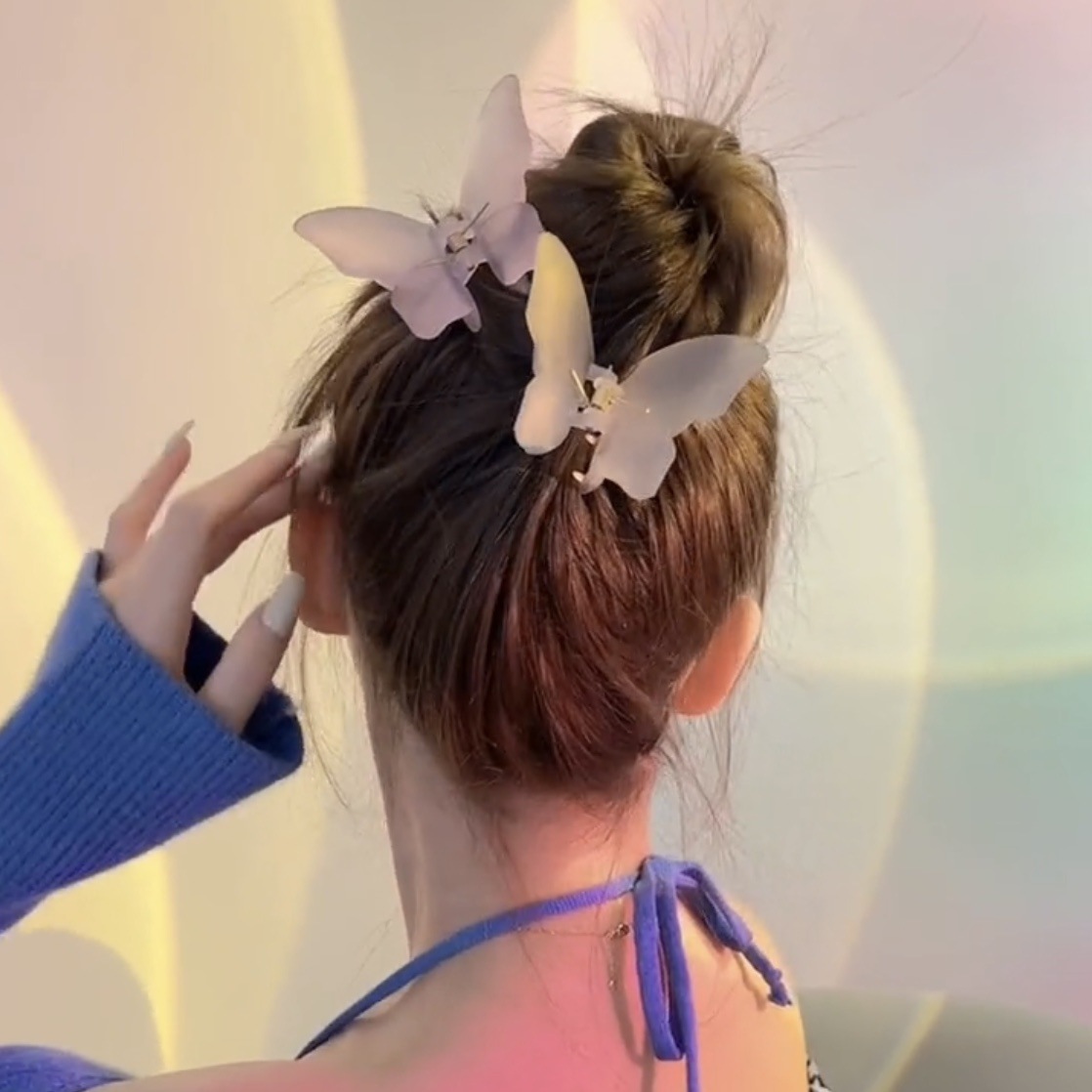Super Fairy Butterfly Grab Hair Clip Simple Temperament Grab small size Clip Shark Clip Large Small Head Grab