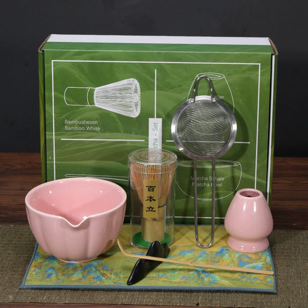 Baby Powder Matcha Bowl 7-piece Set + Matcha Color Box (Source