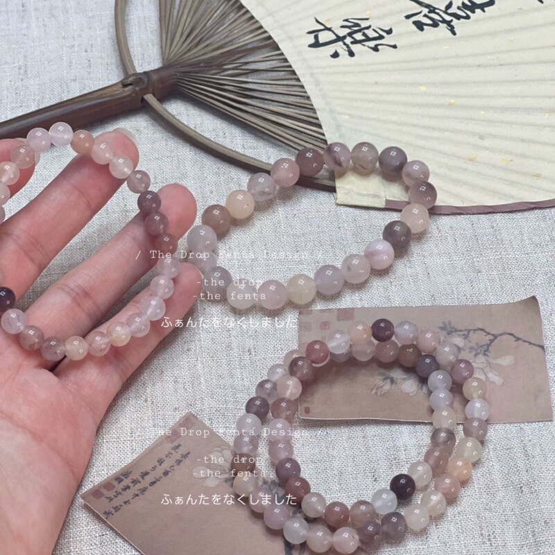 Natural Jade Gold Silk Jade Violet Bracelet Finished Bead Bracelet Real Jade Yutaisui Xinjiang Jade Live Supply