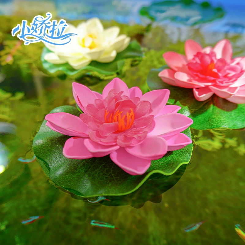 Древняя рыбоводческая ферма 10 см искусственный лотос искусственные цветы бассейн аквариум украшения красочные цветы искусственные цветы водяная лилия сушеные цветы оптом
