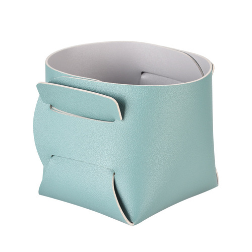 Multifunctional Leather Pen Holder Desktop Organizer Nordic Leather Storage Box Lipstick Key Makeup Brush Bucket