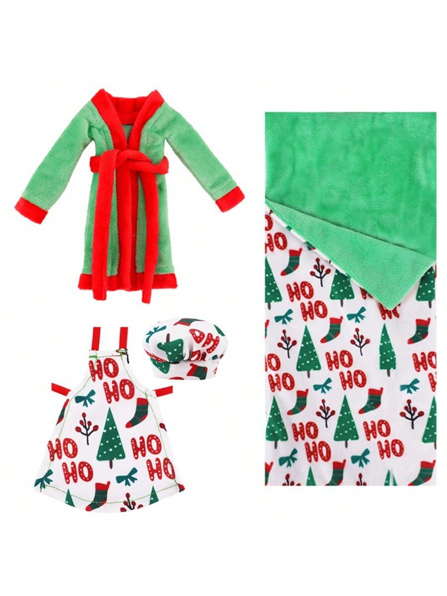 Nuevo 26-30cm Barbi Doll Accesorios Navidad Doll Accesorios 4 piezas Saco de dormir Chef Chef Chef Camisón