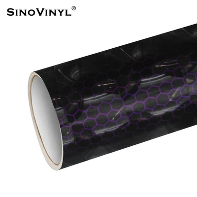 holographic honeycomb body color changing | Automotive Film - 15218-m-honeycomb-cat-eye-black-and-purple