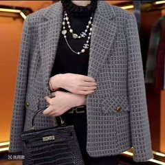 一件代发直播爆款减龄西装小香风外套女2025春秋新款显瘦上衣开衫