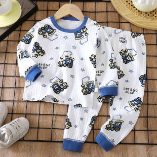 Children's Underwear Pure Cotton suit Spring New Boys' Autumn Clothes Autumn Trousers Baby Pajamas Girls' Home Clothes Children's Clothing