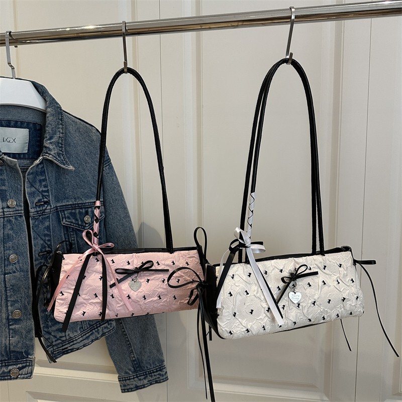 Niche Sweet Style Underarm Bag, New Fashionable Shopping and Commuting Shoulder Bag, Versatile Bowknot Handbag for Women, Special Sale