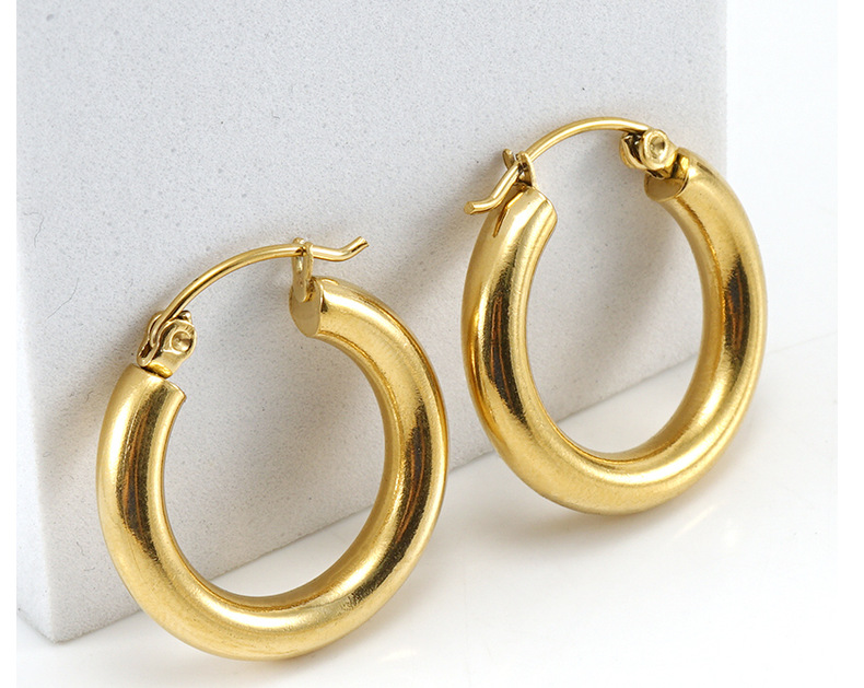 Fashion Geometric Stainless Steel Hoop Earrings Plating Stainless Steel Earrings display picture 1