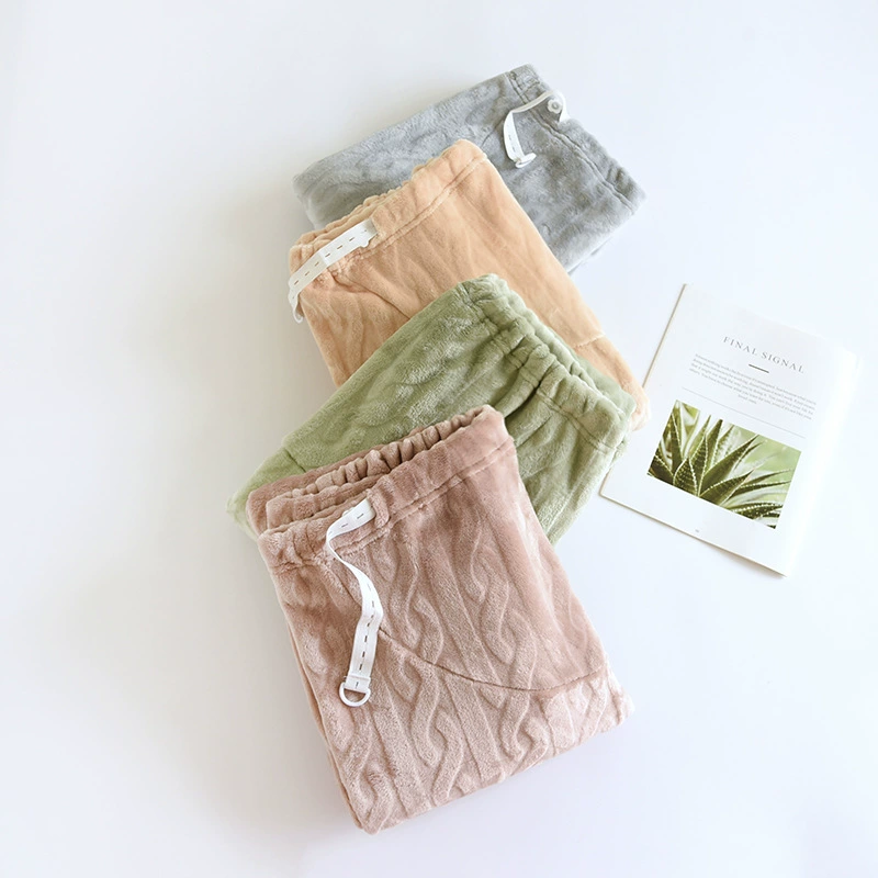 Пижамные штаны для беременных, регулируемые утолщенные Фланелевые штаны на флисовой подкладке, теплые штаны для беременных, осенне-зимние свободные домашние штаны
