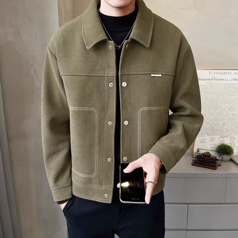 Men's Autumn and Winter Trendy Ins Versatile Stylish Japanese Retro Casual Jacket with a High-End Korean Version, Cool and Handsome