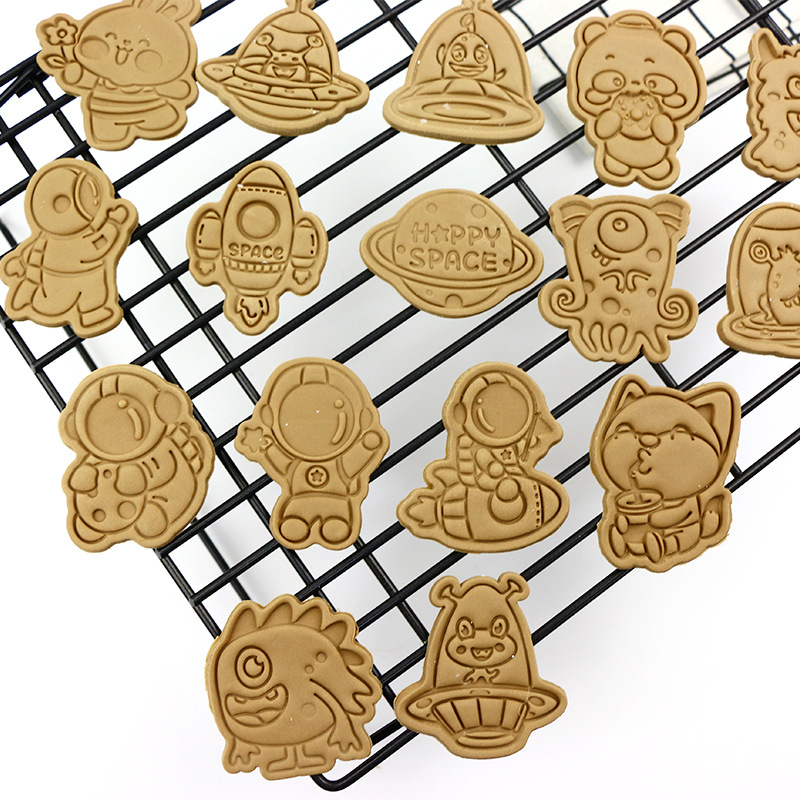 Navidad 3D 3D Stereo modelo de galletas boda Día de San Valentín astronauta animal OVNI Alien monstruo galleta molde