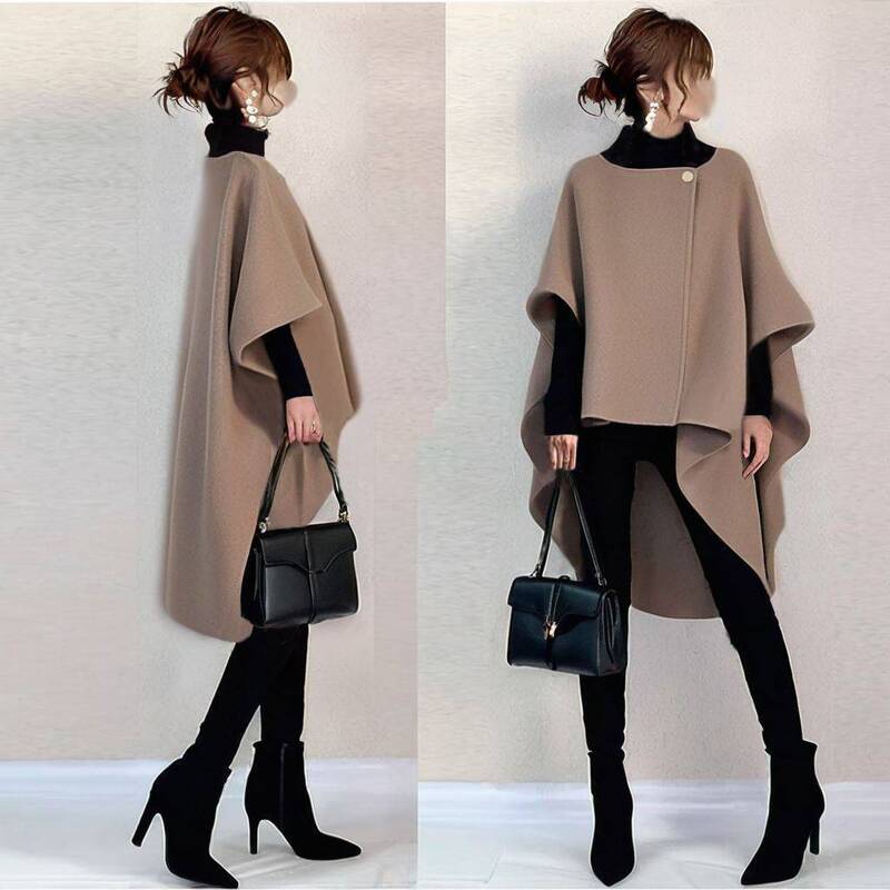 In-Stock Japanese-Style Loose Coat for Women, 2026 Early Spring New Model, Niche Design, Irregular Woolen Coat In-Stock Japanese-Style Loose Coat for Women, 2026 Early Spring New Model, Niche Design, Irregular Woolen Coat
