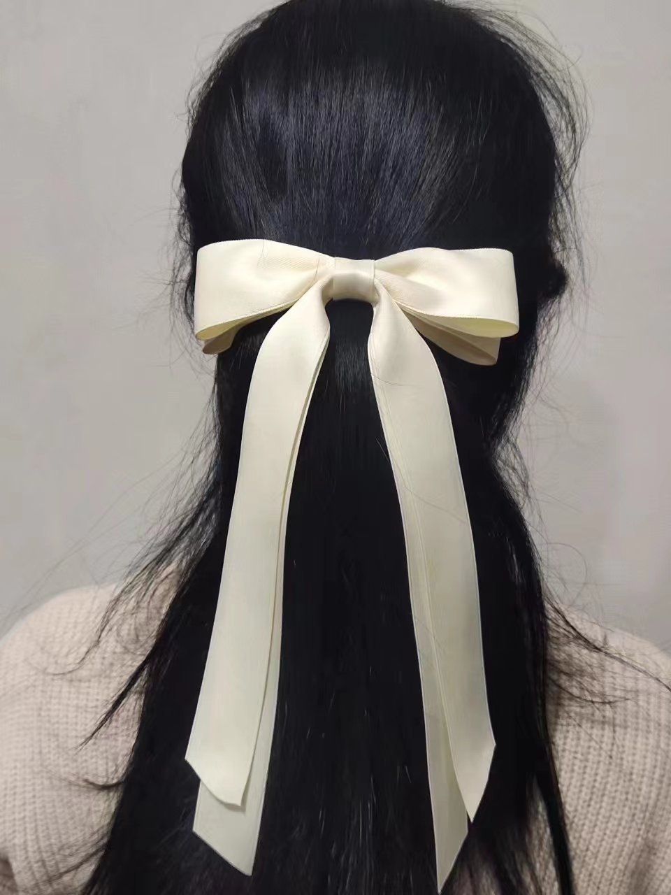 35g Weight Hair Clip Hair Accessories Type Sweet Simple Style Women's Bow Knot Satin Handmade Hair Clip