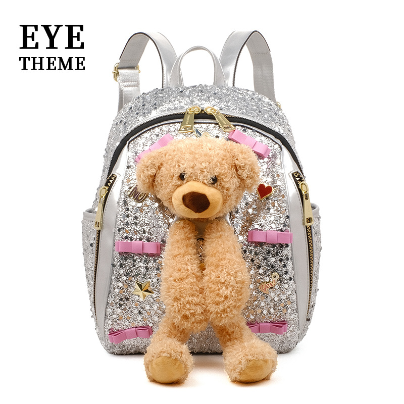 Personalidad de diseño de oso de gran capacidad de viaje bolsa de almacenamiento 2025 material especial de cuentas mochila 2811 #