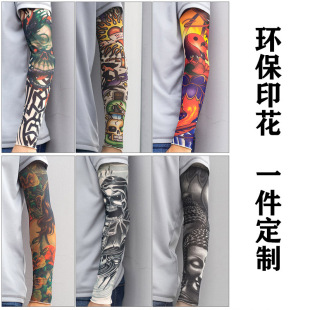 Tattoo sunscreen sleeves for men and women summer sunscreen ice silk tattoo seamed flower arm arm overprint logo
