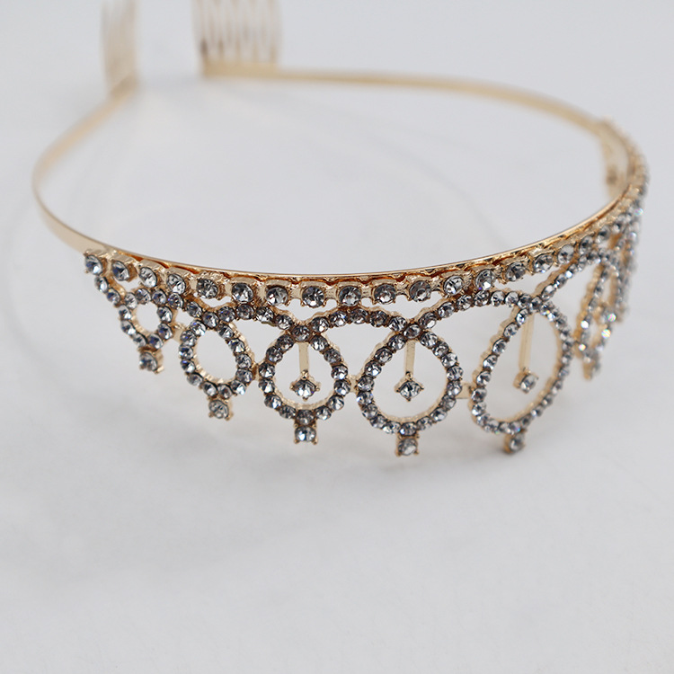 Corona nupcial para novia, tocado de reina, accesorio de fiesta, venta al por mayor, estilo INS, a la moda, para influencers, accesorio para fotos TK