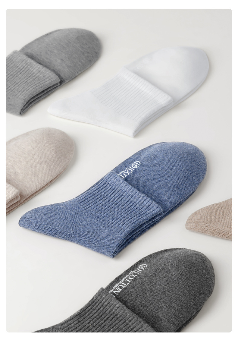 27g Weight Cotton Fabric Type Quick Dry, Non-Slip Function Solid Color Pattern Men's Pure Cotton Sports Socks Anti-Odor Sweat-Absorbing Short Socks New 100% Cotton Casual Comfortable Fit