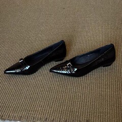 羊皮版~春秋法式通勤尖头平底单鞋女浅口一脚蹬鞋子低跟晚晚鞋女