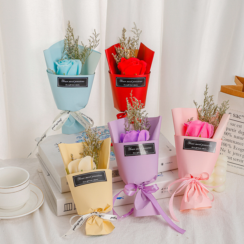 Sanba diosa Festival mini ramo flor seca Rosa grasa jabón flor caja de regalo con socio de negocios regalo al por mayor