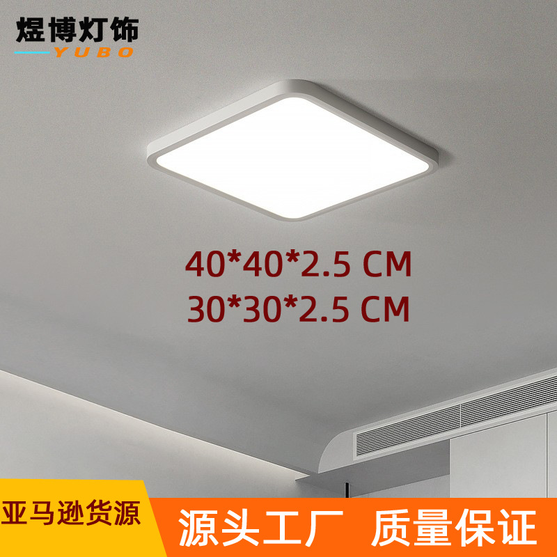 Ultra-Delgado simple 42w cuadrado tres-prueba 5000K transfronteriza LED fuente de luz de techo fabricante blanco y negro dos colores