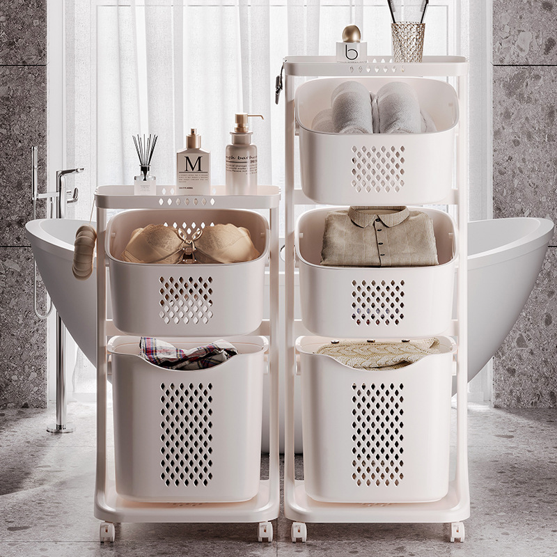 Panier à linge pliable en tissu pour une organisation domestique_voghion.com
